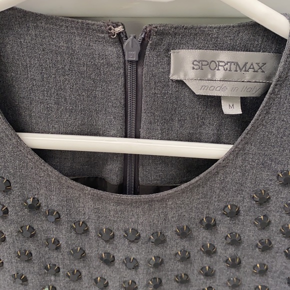 SportMax Dark Grey A-Line Dress - Picture 8 of 14